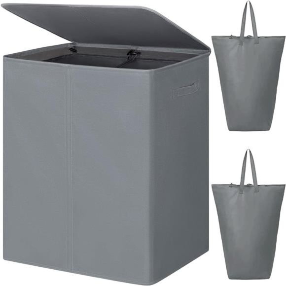 154L Double Laundry Hamper with Lid and Removable Laundry Bag